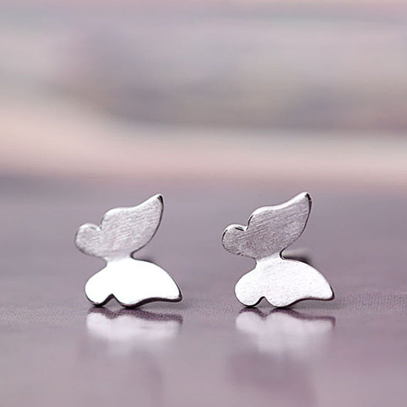 Silver Butterfly Stud Earrings for Transformation and Freedom
