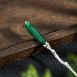 Green Jade Bud Hair Stick for Mystic Forest Energy