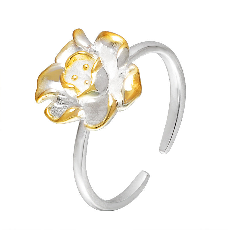 Sacred Bloom Ring – Golden Petal Elegance