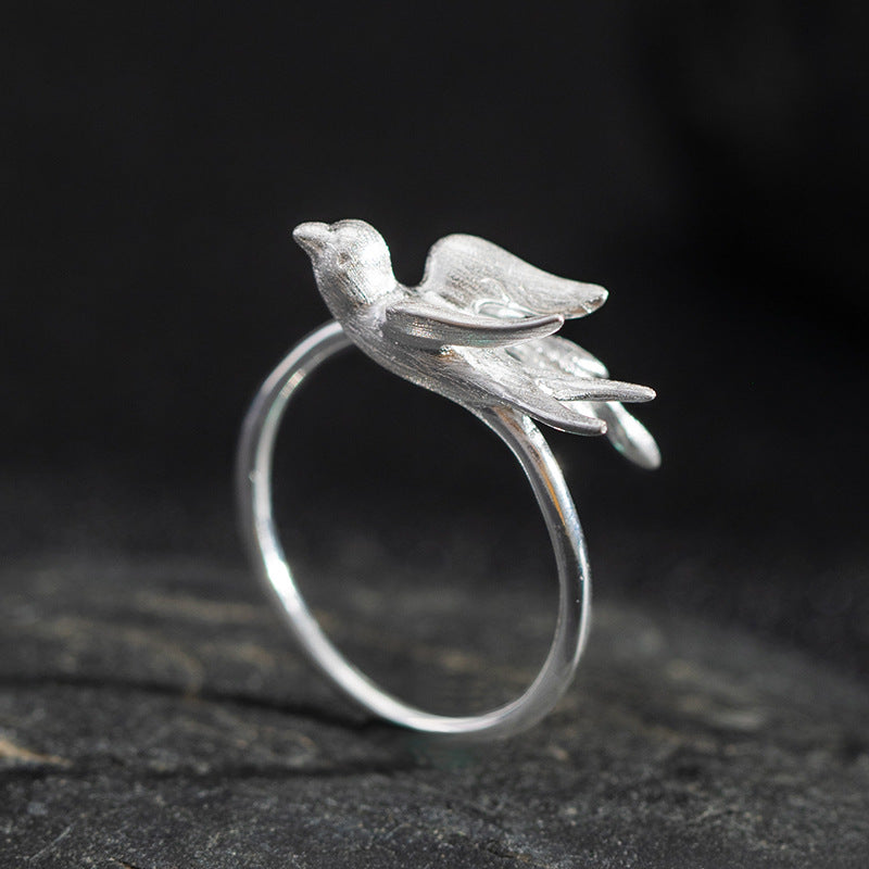Sterling Silver Flying Bird Ring – Spirit of Freedom