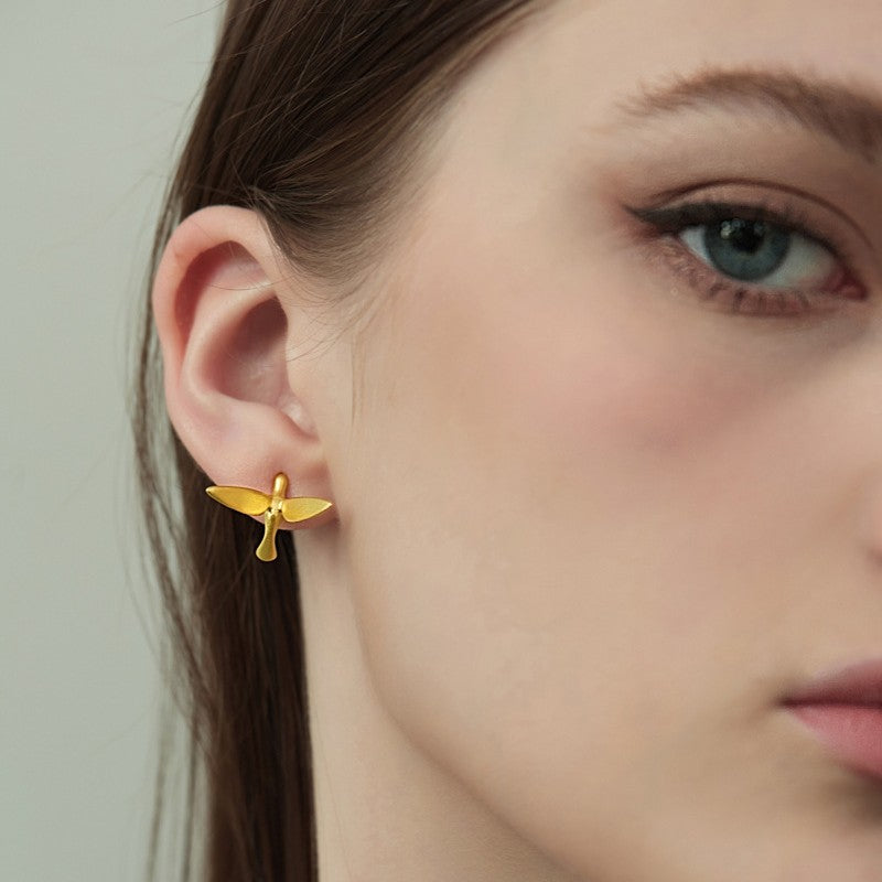 Silver Hummingbird Stud Earrings for Joy and Freedom