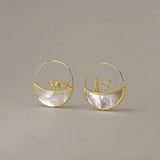 Moon Desert Journey Earrings with Goddess and Camels