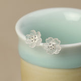 Frosted Plum Blossom Studs for Purity and Inner Strength