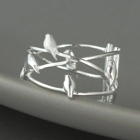 Birds on Branches Ring for Nature and Spirit Lovers