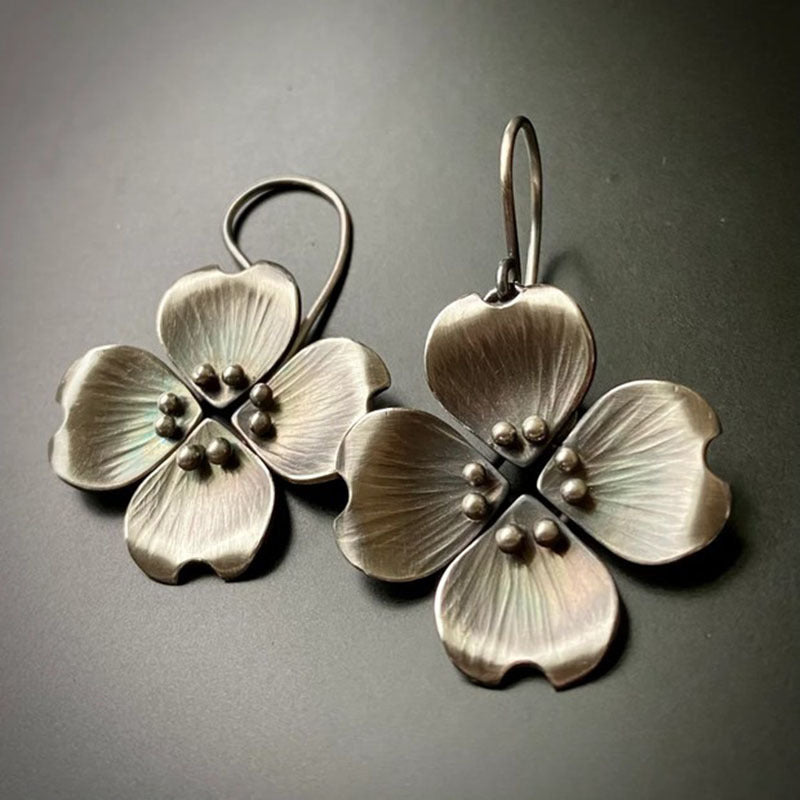 Nature Inspired Floral Drop Earrings with Elegant Petal Design