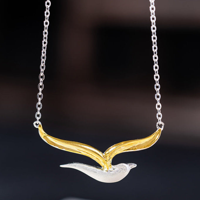 Spirit Flight Necklace – Dual-Tone Bird of Light