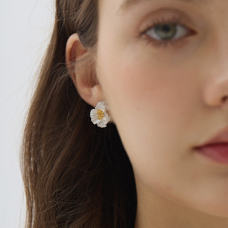 Leaf Drop Earrings Gold Silver Dangle Jewelry