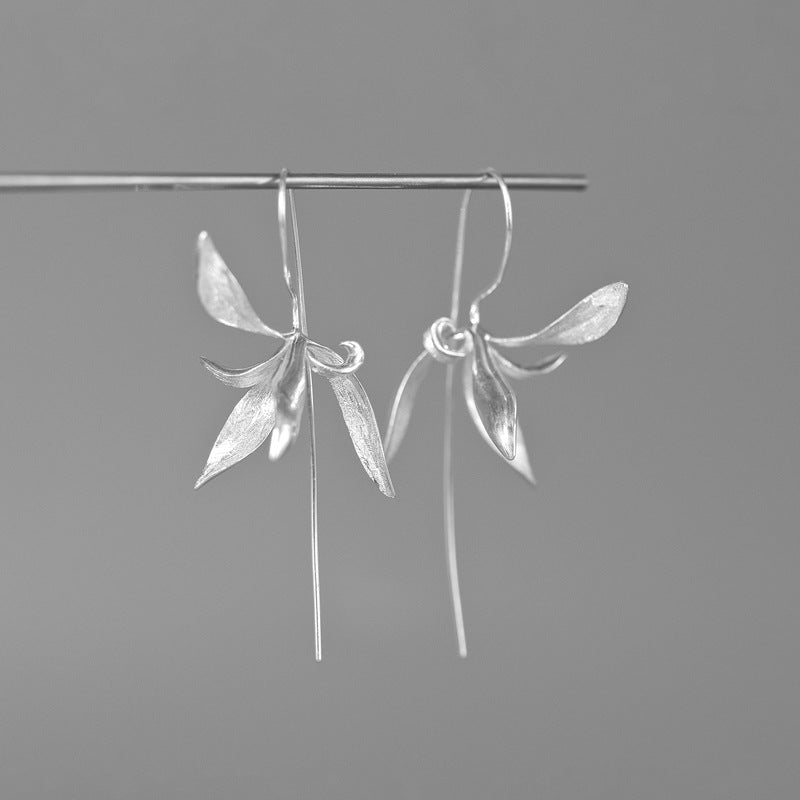 Orchid Drop Earrings – Sterling Silver or Gold