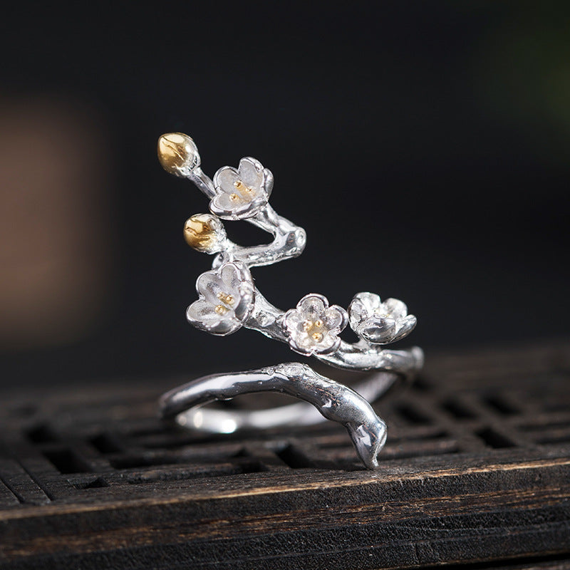 Blossoming Branch Ring with Spring Energy and Nature Magic