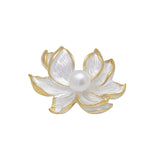 Lotus Blossom Pearl Brooch – Grace of the Moonpond