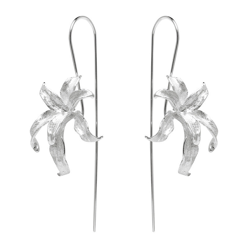 Celestial Bloom Drop Earrings with Star Petals