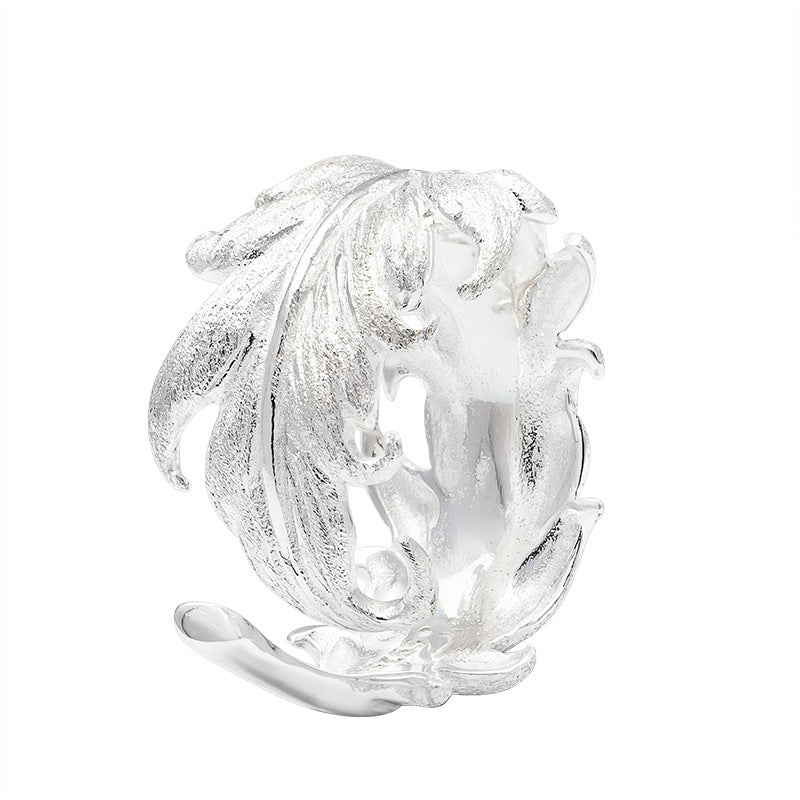 Leaf Statement Ring – Nature-Inspired Adjustable Forest Jewelry