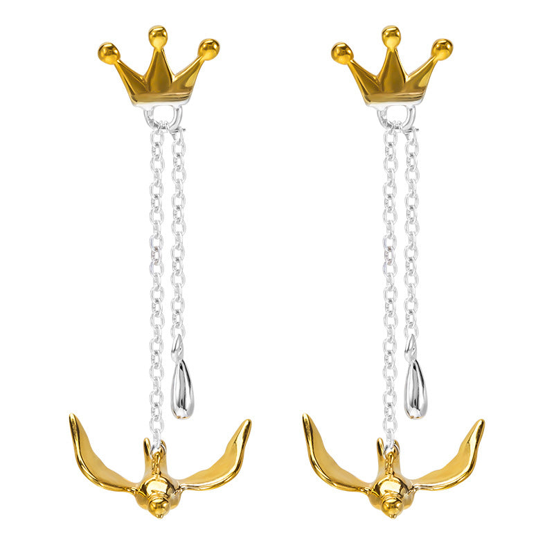 Royal Bird Drop Earrings for Sovereign Spirit and Flight