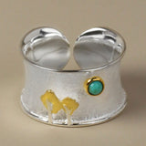 Desert Camel Ring with Turquoise Stone