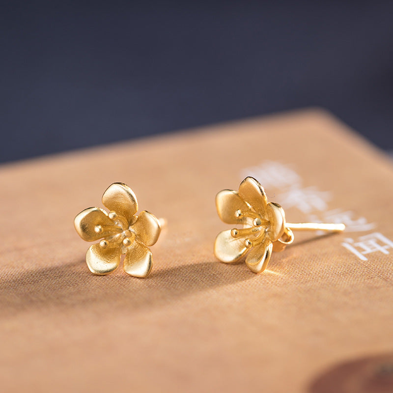 Golden Blossom Stud Earrings – Floral Magic Jewelry