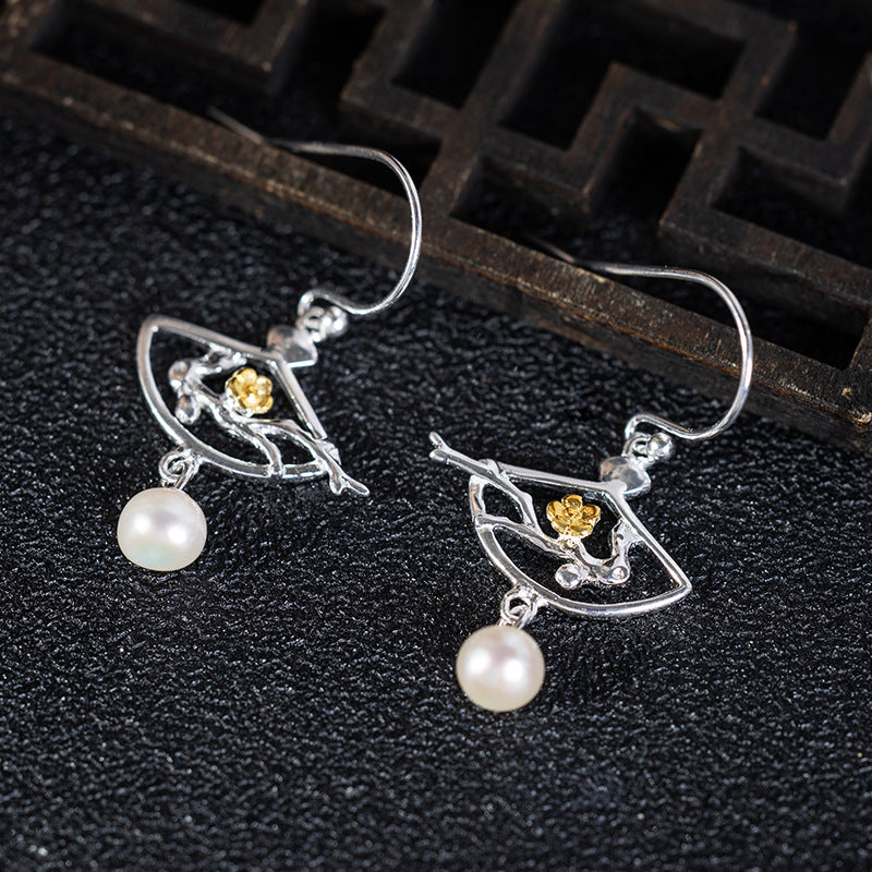 Dancing Bloom Pearl Earrings – Mystic Garden Grace