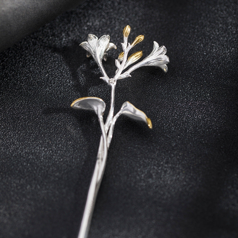 Lily Blossom Hair Stick for Goddess-Inspired Natural Beauty