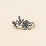 Branch Blossom Ring with Rustic Nature-Inspired Design