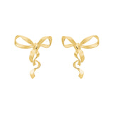 Bow Drop Earrings for Women Gold Silver