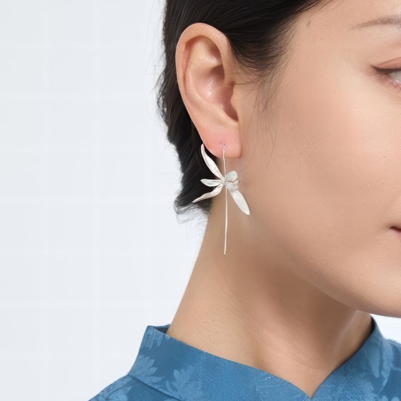 Orchid Drop Earrings – Sterling Silver or Gold