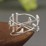 Nature Birds Inspired Gold Statement Ring