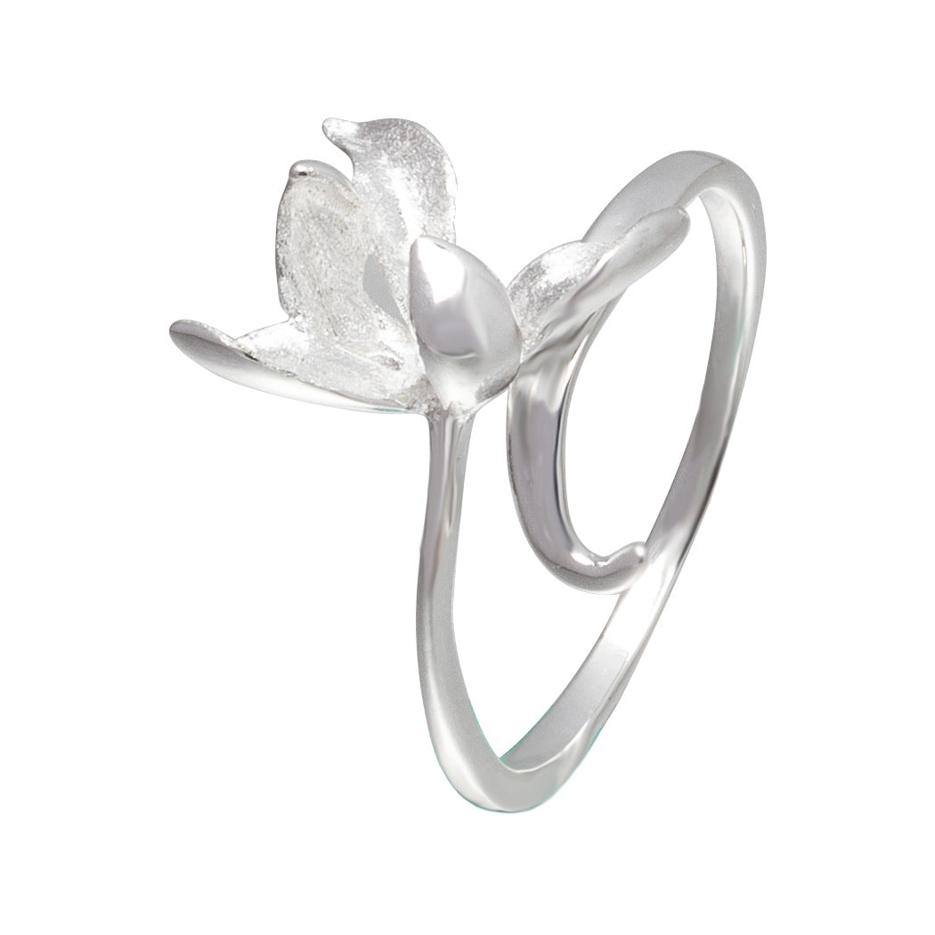 Blooming Silver Flower Ring – Minimalist Botanical Jewelry