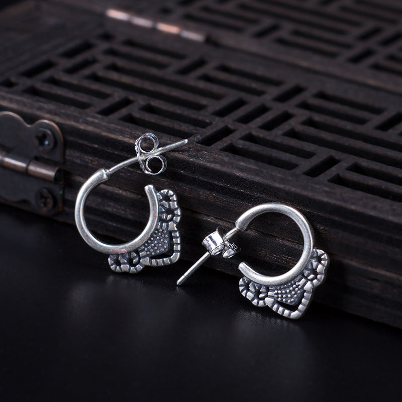 Boho Vintage Floral Hoop Earrings for Everyday Magic