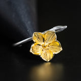 Golden Dawn Flower Ring – Botanical Sunlight Charm