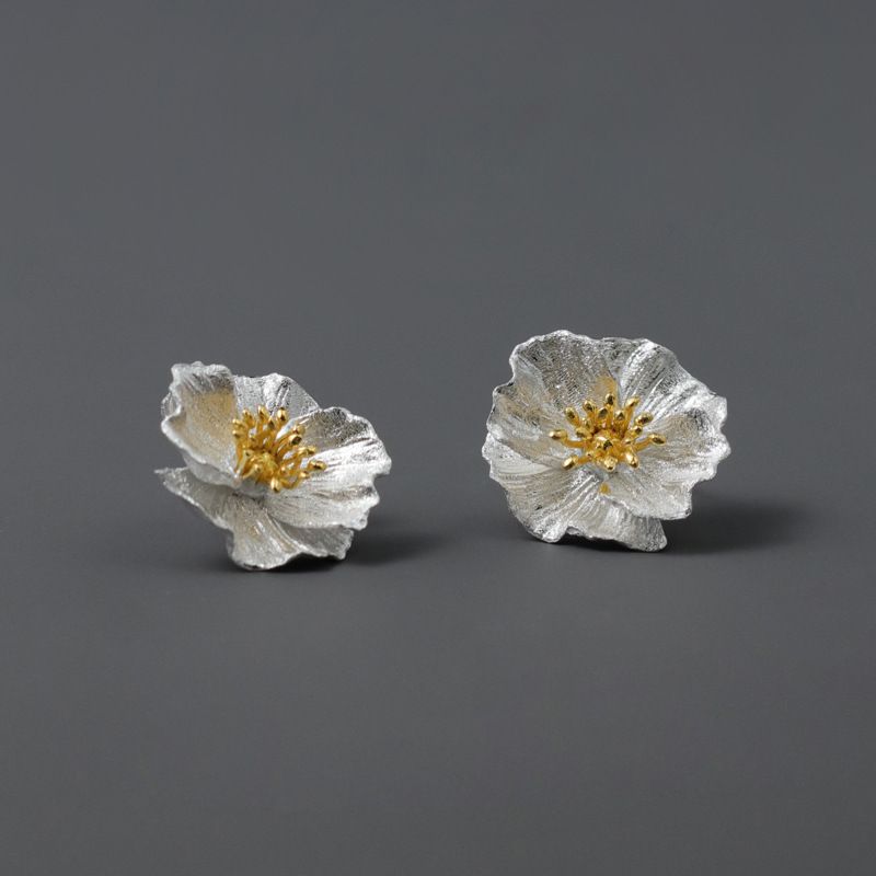 Leaf Drop Earrings Gold Silver Dangle Jewelry