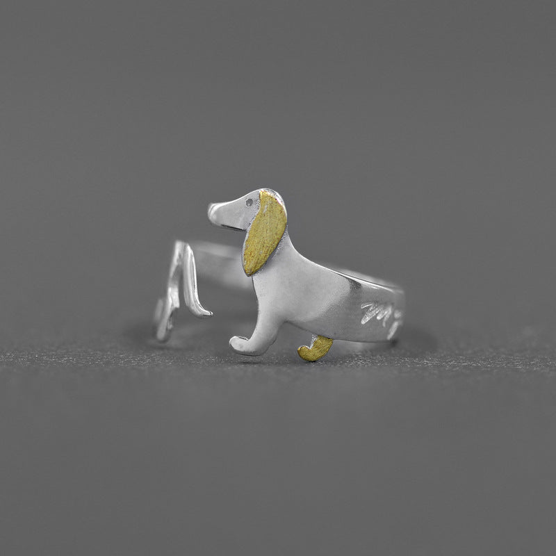 Golden Puppy Adjustable Ring for Pet Lovers