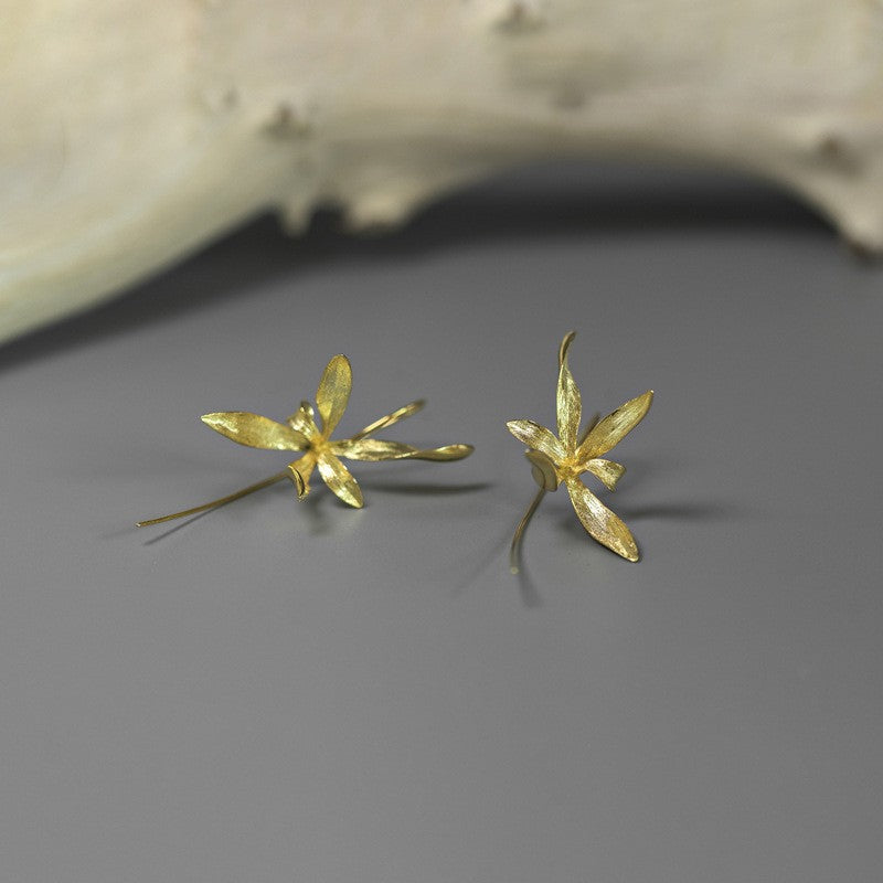 Orchid Drop Earrings – Sterling Silver or Gold