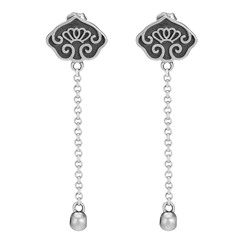 Mystic Lotus Drop Earrings with Sacred Flowing Energy