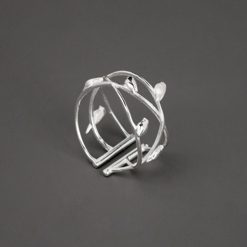 Nature Birds Inspired Gold Statement Ring
