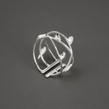 Nature Birds Inspired Gold Statement Ring