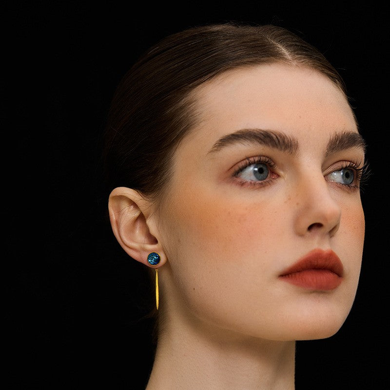 Leaf Drop Earrings Gold Silver Dangle Jewelry