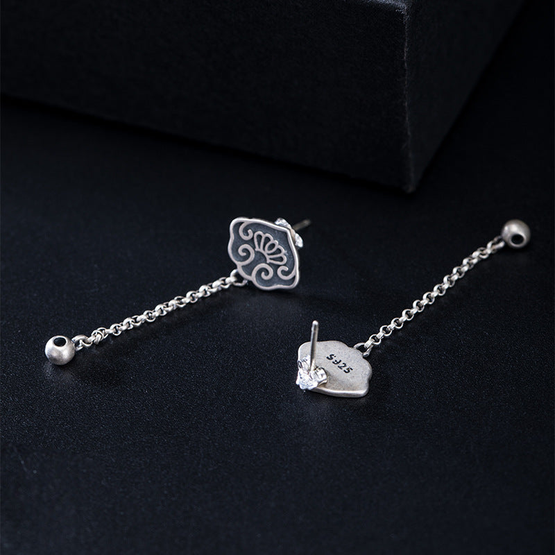Mystic Lotus Drop Earrings with Sacred Flowing Energy