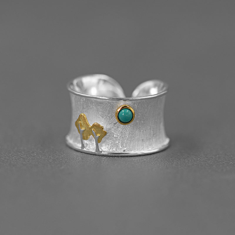 Desert Camel Ring with Turquoise Stone