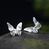 Silver Filigree Butterfly Studs for Transformation and Spirit Flow