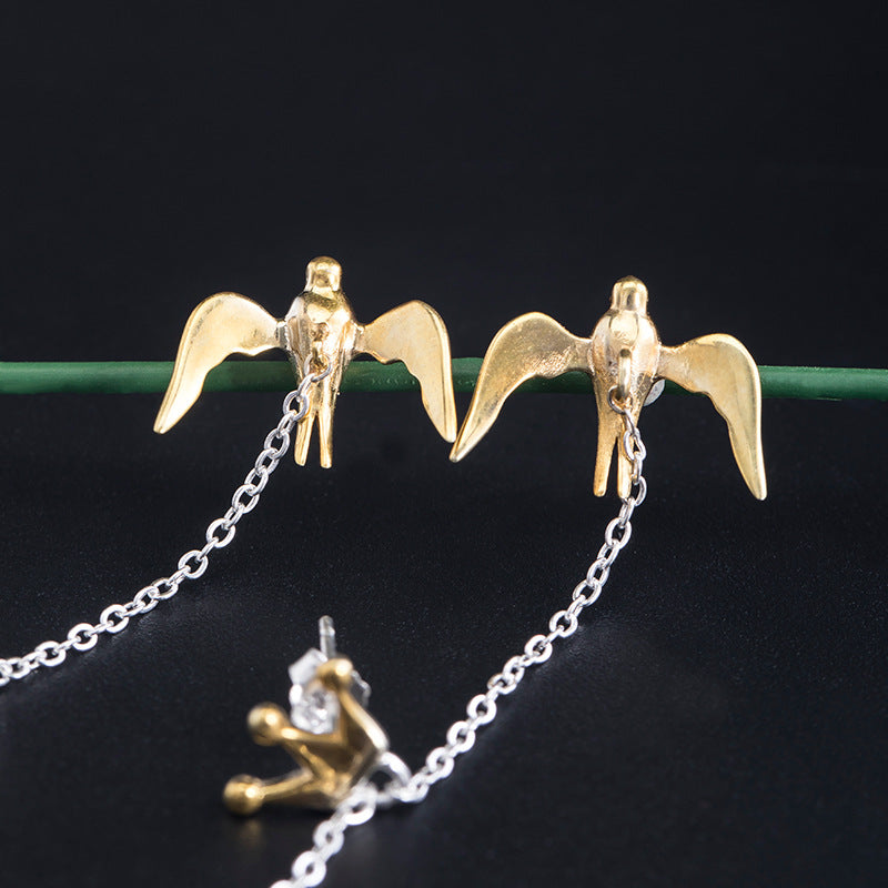 Royal Bird Drop Earrings for Sovereign Spirit and Flight