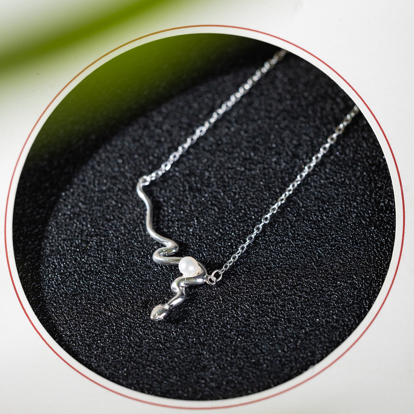 Serpent Pearl Necklace for Intuition, Power and Rebirth