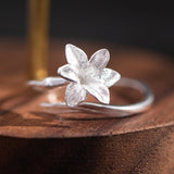 Blooming Spirit Flower Ring – Adjustable Nature Inspired Band