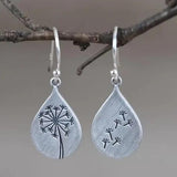 Teardrop Dandelion Earrings with Nature Inspired Minimalist Boho Charm