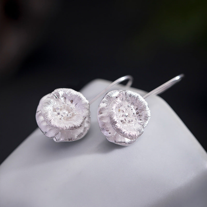Frost Bloom Drop Earrings for Minimalist Spiritual Style