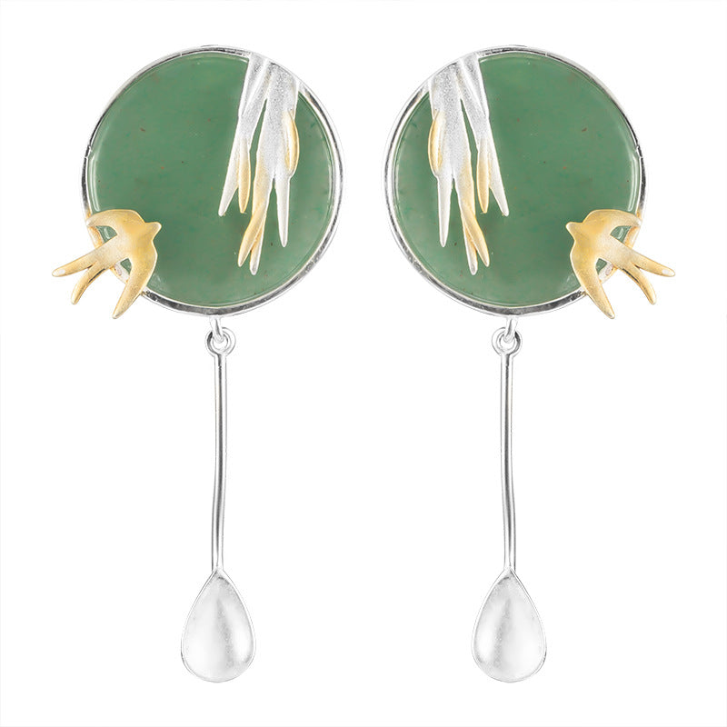 Silver Petal Ring with Golden Stamens for Gentle Energy