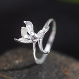 Blooming Silver Flower Ring – Minimalist Botanical Jewelry