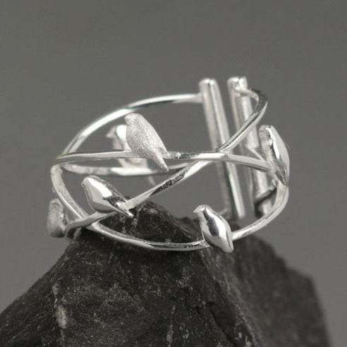 Birds on Branches Ring for Nature and Spirit Lovers