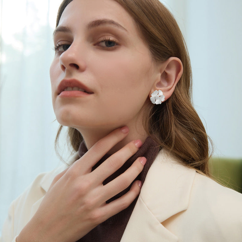 Silver Blossom Stud Earrings for Everyday Goddess Energy