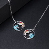 Koi Wave Threader Earrings with Spiritual Flow and Fortune