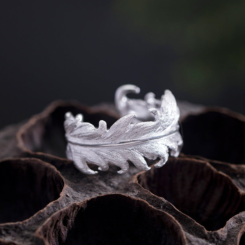 Leaf Statement Ring – Nature-Inspired Adjustable Forest Jewelry