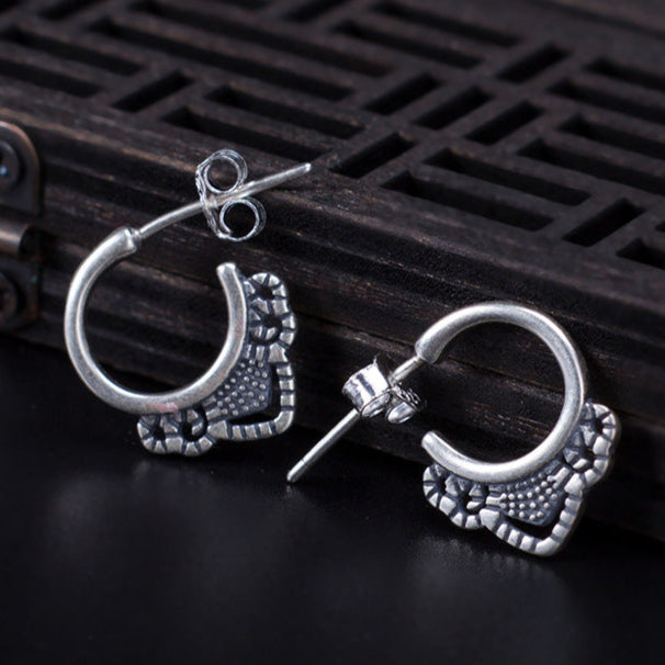 Boho Vintage Floral Hoop Earrings for Everyday Magic